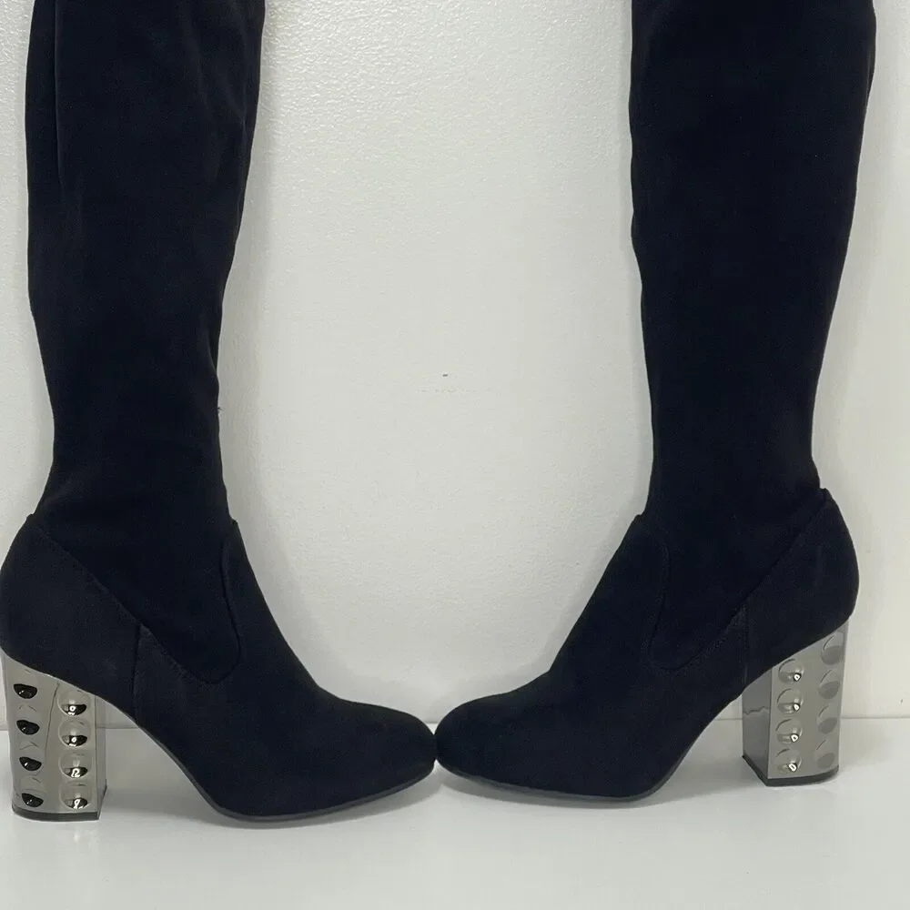 Carlos by Carlos Santana Womens Quantum Thigh High Tall Boots Mirror Heel Sz 7